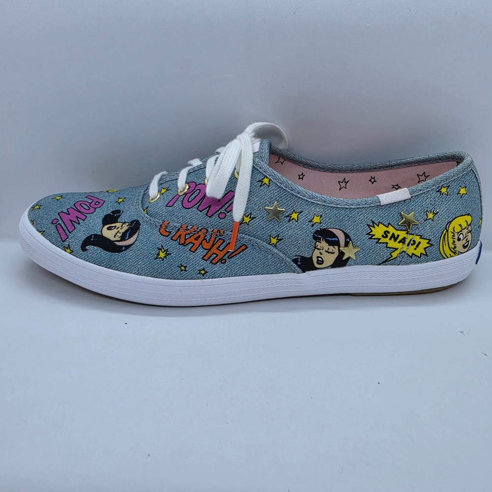 Keds Betty and Veronica Archie Comics Denim Sneakers Blue Pop Art WF60293 9.5 - Picture 7 of 10